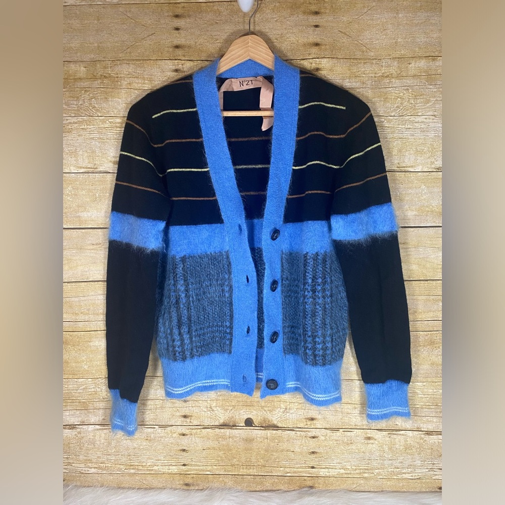No21 Mohair Wool Cardigan Knit Sweater Italy numero ventuno sz 42 EU (M) - Picture 3 of 13